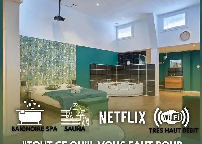 Ng Prestige - Lille L Roubaix L Mairie - Gare L Nain - Grand Studio - Balneo - Sauna - Netflix - Wifi