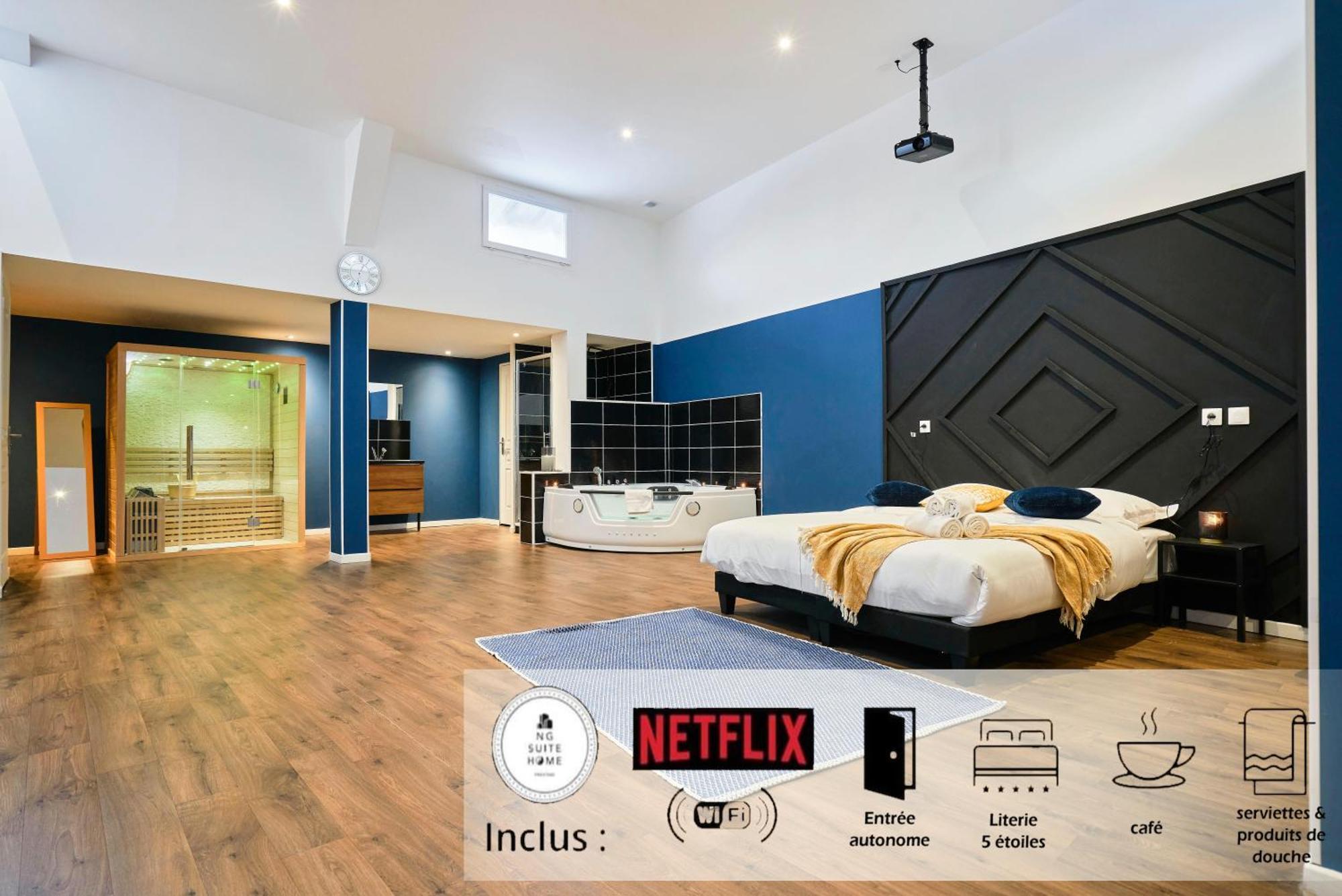 Apartment Ng Prestige - Lille L L Mairie - Gare L Nain - Grand - Balneo - Sauna - Netflix - Wifi Roubaix