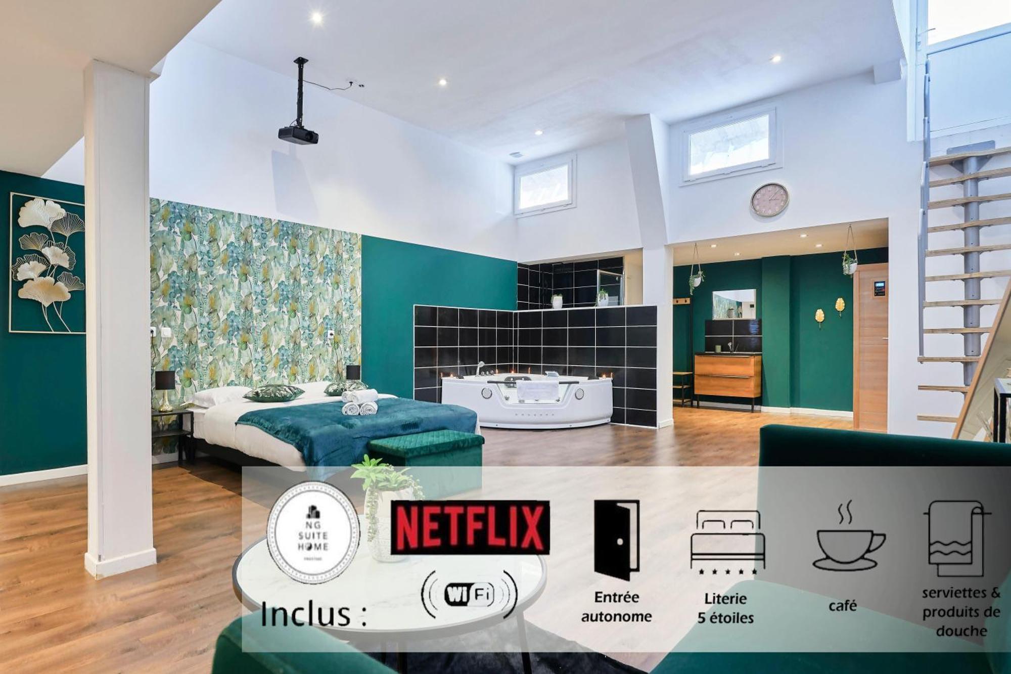 Apartment Ng Prestige - Lille L L Mairie - Gare L Nain - Grand - Balneo - Sauna - Netflix - Wifi Roubaix